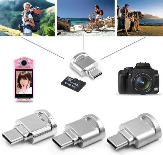 Alt view image 7 of 7 - Chenyang Cable 2pcs USB 2.0 Type C USB-C to Micro SD SDXC TF Card Reader Adapter for Macbook & Cell Phone