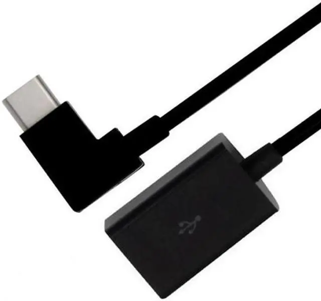 Alt view image 2 of 6 - CYSM Right Angled 90 Degree USB-C Type-C to USB 2.0 Female OTG Cable for Cell Phone Tablet & Laptop Black
