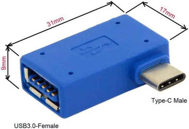 Alt view image 5 of 6 - Cablecc CY UC-035-RI USB-C Type-C to USB 3.0 Female OTG Adapter Right Angled 90 Degree for LaptopCell Phone