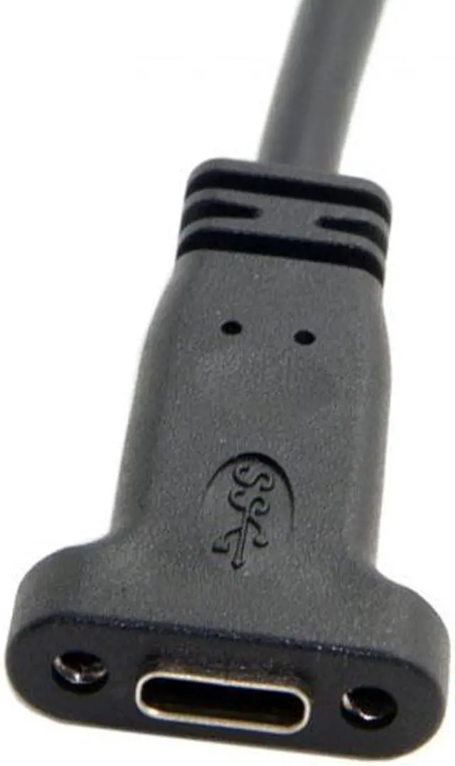 Alt view image 2 of 6 - Shenzhong USB-C USB 3.1 Type C Female to USB 3.0 A Male Data Cable 20cm with Panel Mount Screw Hole