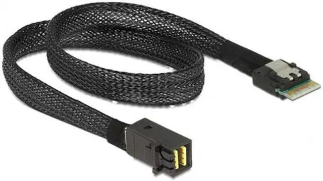 Alt view image 4 of 7 - Chenyang Cable Slim Line SAS 4.0 SFF-8654 4i 38pin Host to HD Mini SAS 4i SFF-8643 36pin Target Cable 50cm