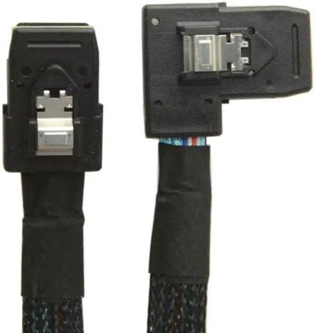 Main image of Jimier Cable Ultra Slim Flat Left Angled 90 Degree Mini SAS 36pin SFF-8087 to 8087 Data Raid Cable 80cm