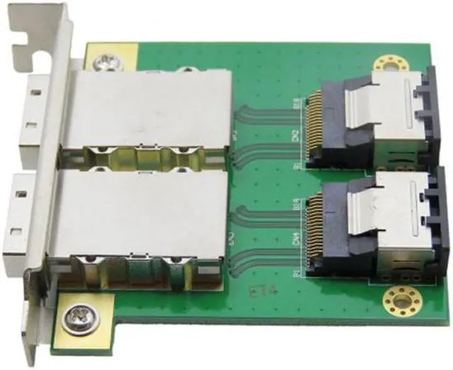 Alt view image 2 of 7 - Chenyang Cable Dual Ports Mini SAS SFF-8088 To SAS 36Pin SFF-8087 PCBA Female Adapter With PCI Bracket