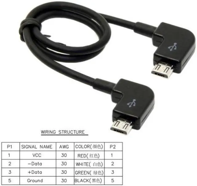 Alt view image 4 of 7 - Jimier Cable Remote Controller Data Cable Micro USB 2.0 to Micro USB for DJI Mavic Pro Platinum Mavic Pro RC Accessories