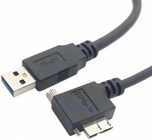 Alt view image 2 of 7 - Xiwai USB 3.0 A Male to Micro B Left Angled 90 Degree Cable With Locking Screws for Nikon D800 D800E D810 15ft 5m