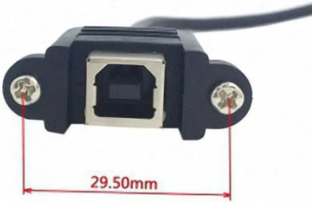 Alt view image 2 of 7 - Chenyang Cable 90 Degree Left Angled USB B Type Male to Female extension cable with screws for Panel Mount 50cm