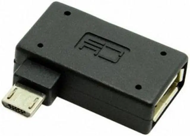 Alt view image 3 of 7 - KAIBOXIXI 90 Degree Left Angled Micro USB 2.0 OTG Host Adapter with USB Power for Galaxy S3 S4 S5 Note2 Note3 Cell Phone & Tablet