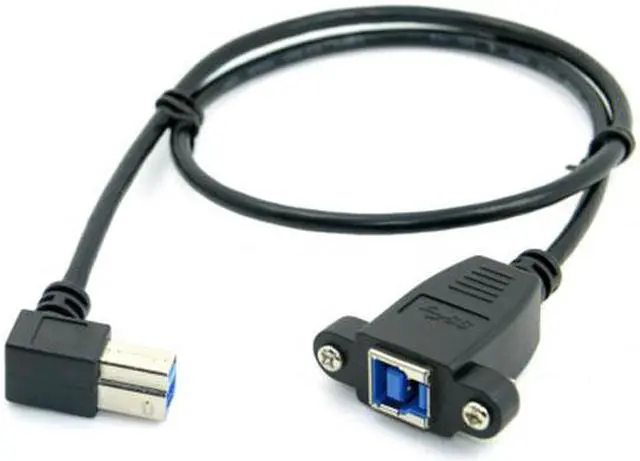 Alt view image 3 of 7 - Chenyang Cable USB 3.0 Back Panel Mount B Type Female To Right Angled 90 Degree B Type Male Extension cable 0.5m