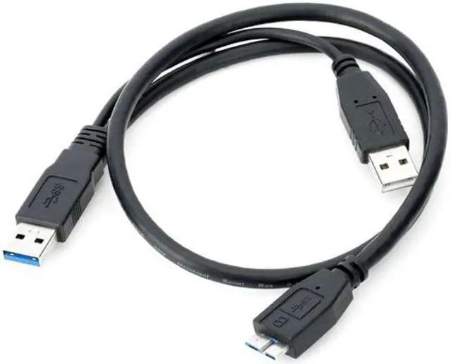 Alt view image 3 of 5 - Cablecc CY U3-029-0.5M Dual USB3.0 A Male to Micro USB 3.0 Y cable with Extra Power for Mobile HDD