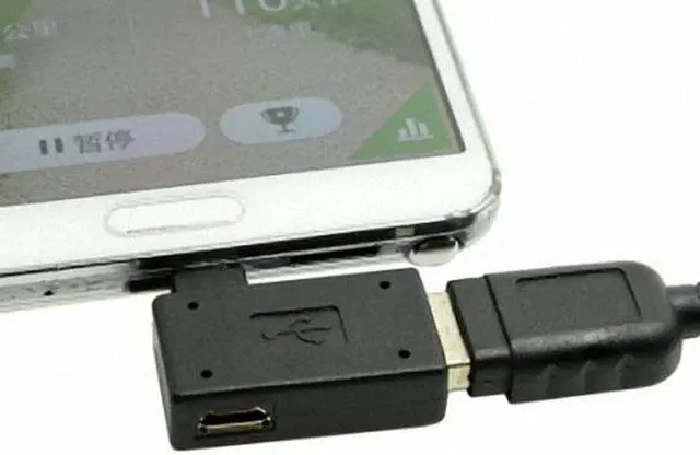 Alt view image 6 of 7 - KAIBOXIXI 90 Degree Left Angled Micro USB 2.0 OTG Host Adapter with USB Power for Galaxy S3 S4 S5 Note2 Note3 Cell Phone & Tablet