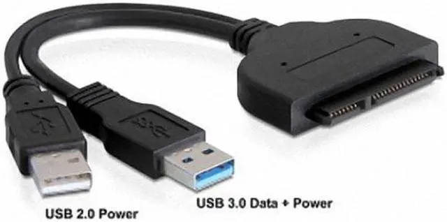 Alt view image 6 of 7 - Chenyang Cable USB 3.0 to SATA 22Pin 2.5" Hard disk driver Adapter With extral USB Power cable