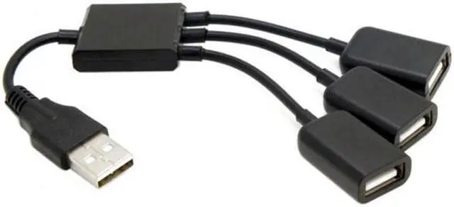Alt view image 2 of 7 - FVH CY U2-354 USB 2.0 to 3 Ports Hub Cable Bus Power 1 to 3 for Laptop Notebook PCMouseDiskPrinter