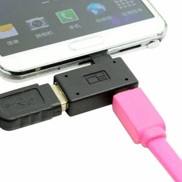 Alt view image 7 of 7 - Chenyang Cable 90 Degree Right Angled Micro USB 2.0 OTG Host Adapter with USB Power for Galaxy S3 S4 S5 Note2 Note3 Cell Phone & Tablet