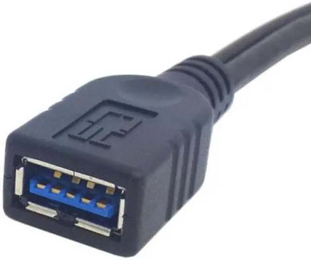 Alt view image 2 of 5 - Chenyang Cable Black USB 3.0 Female to Dual USB Male Extra Power Data Y Extension Cable for 2.5" Mobile Hard Disk