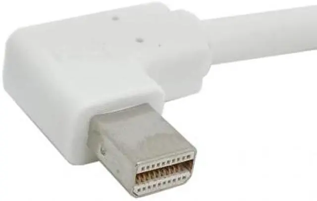 Alt view image 3 of 7 - Jimier Cable White color Left Angled 90 degree Mini DisplayPort DP Male Source to DVI Male Sink Monitor Cable 5ft 1.5m