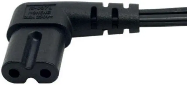 Alt view image 5 of 7 - Chenyang Cable USA 2pin Male to 90 Degree Right Angled IEC 320 C7 Power Supply Cord cable 1M