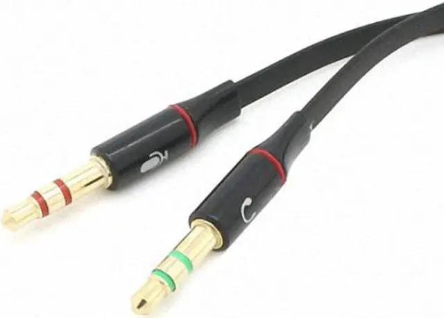 Alt view image 3 of 7 - Cablecc CY CA-021 Black Dual 3.5mm Male to Single Female Headphone Microphone Audio Splitter Cable for Cell PhoneTabletLaptop