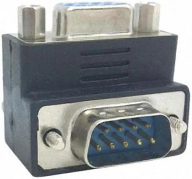 Alt view image 4 of 7 - Chenyang DB-001-DN Down Right Angled 270 degree RS232 D-Sub 9Pin Male screw type To Female Nut type extension Adapter