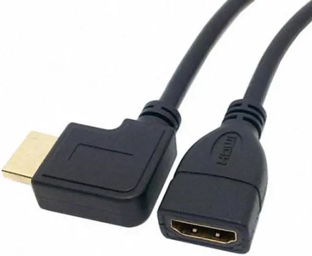 Alt view image 4 of 7 - Chenyang Cable Right Angled 90 Degree Connector HDMI 1.4 with Ethernet & 3D Type A male to A female Extension Cable 0.5m