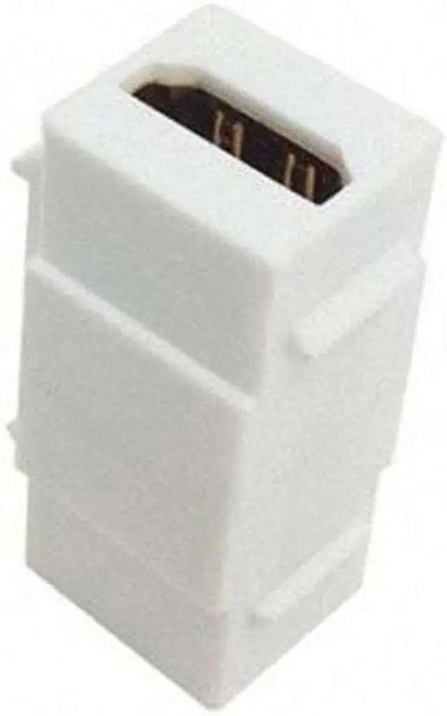 Alt view image 2 of 7 - Cablecc CY HD-168-WH HDMI 1.4 Snap-in Female to Female F/F Keystone Jack Coupler Adapter for Wall Plate White