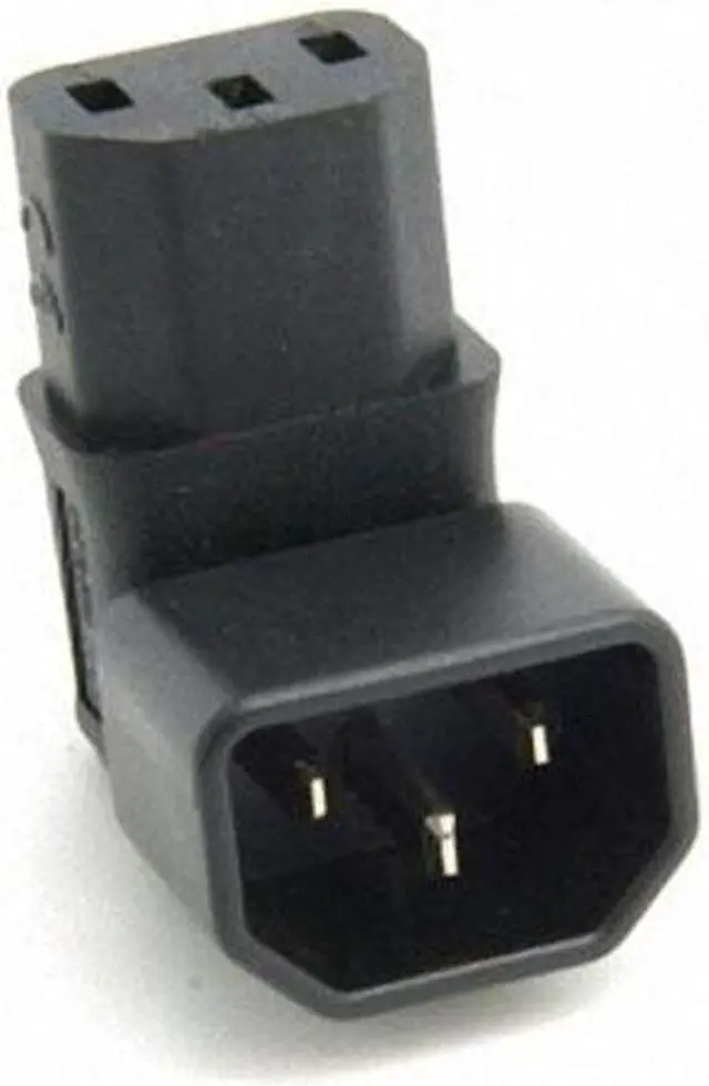 Alt view image 3 of 7 - Xiwai Cable IEC Male C14 to Down Right Angled 90 Degree IEC Female C13 Power Extension Adapter