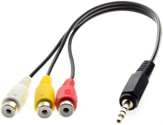 Main image of Shenzhong 3.5mm 1/8" Male Stereo Car AUX to 3 RCA AV Female Cord Audio Video Composite Cable 20cm