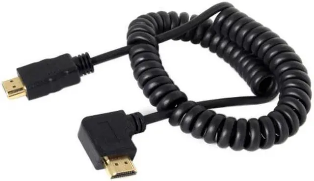 Alt view image 4 of 7 - Chenyang Cable 90 Degree Right Angled HDMI to HDMI Stretch Spring Cable for HDTV DVB DVD PC 1.2m