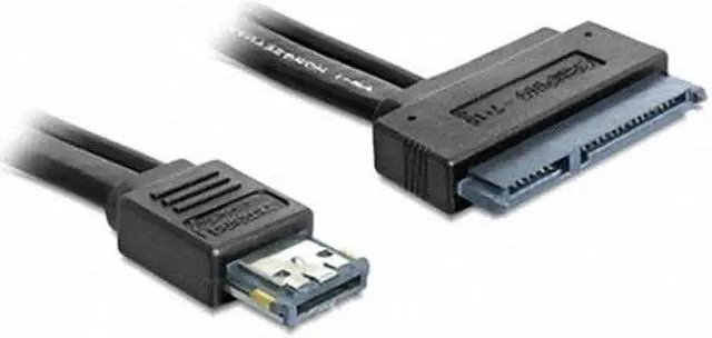 Alt view image 4 of 7 - KAIBOXIXI 50cm Dual Power 12V and 5V eSATAp Power ESATA USB 2.0 combo to 22Pin SATA cable for 2.5" 3.5" Hard Disk Drive