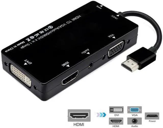 Alt view image 6 of 7 - Chenyang Cable HDMI to VGA/Audio/HDMI/DVI 4in1 Dongle Adapter Multiport Splitter Converter For PS3 HDTV PC Monitor Projector