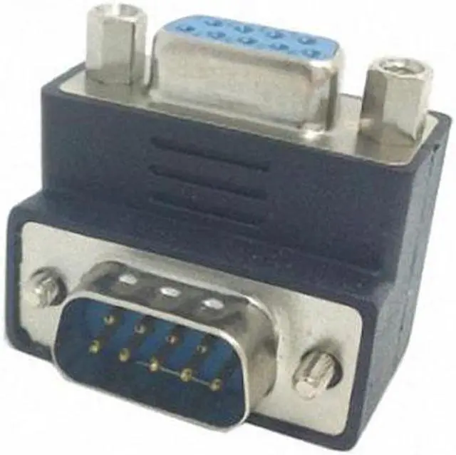 Main image of Chenyang DB-001-DN Down Right Angled 270 degree RS232 D-Sub 9Pin Male screw type To Female Nut type extension Adapter