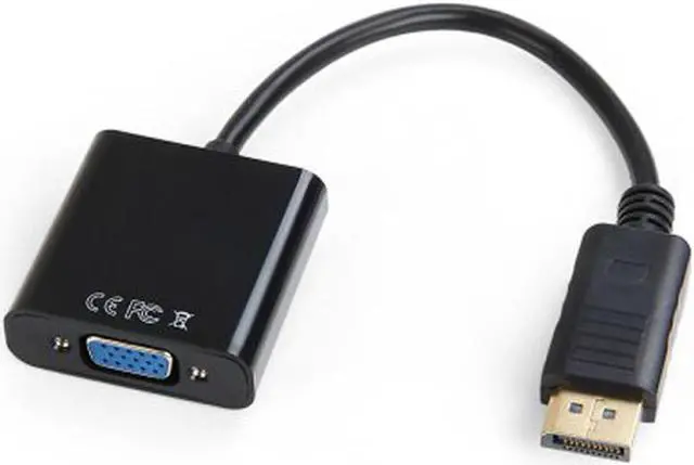 Alt view image 2 of 7 - Jimier Cable DP DisplayPort Display Port Source to VGA Female Sink Monitor Projector Cable Support ATI Eyefinity Black