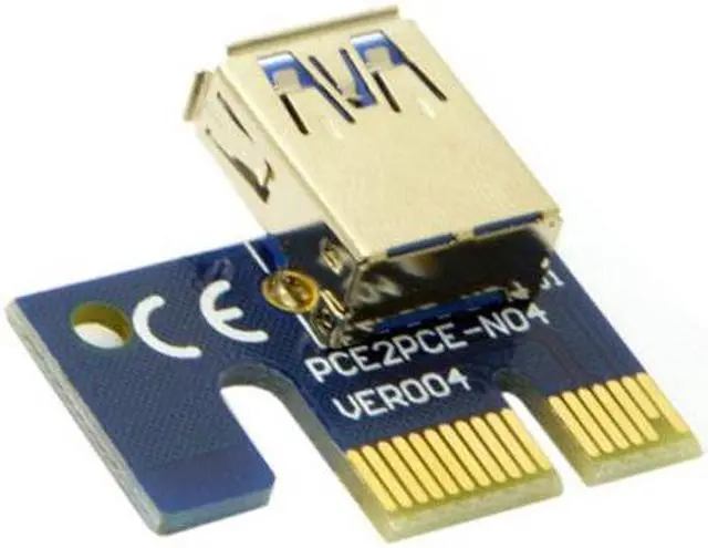 Alt view image 2 of 7 - Chenyang Cable PCI-E 1x to 16x Mining Machine Enhanced Extender Riser Adapter with USB 3.0 & 6Pin Power Cable