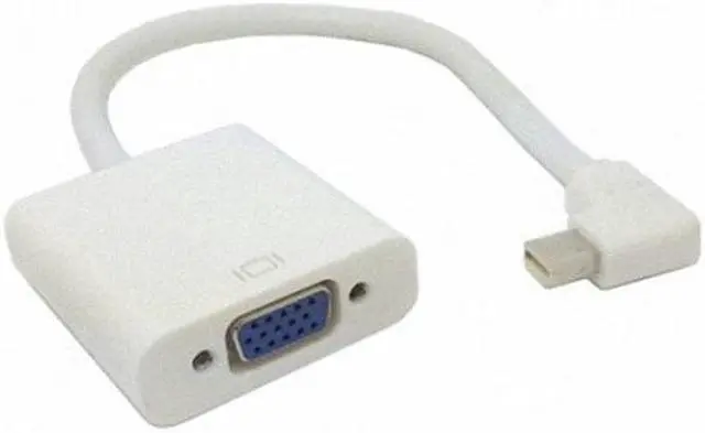 Alt view image 2 of 7 - Jimier Cable Right Angled 90 degree Mini DisplayPort DP Male to VGA RGB monitor Projector Cable Adapter White color
