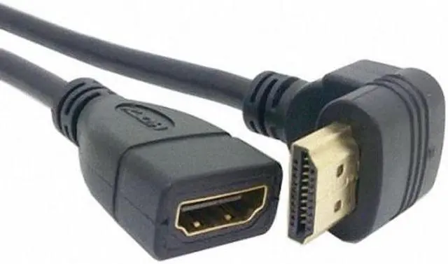 Alt view image 4 of 7 - KAIBOXIXI Up Angled 90 Degree Connector HDMI 1.4 with Ethernet & 3D Type A male to A female Extension Cable 0.5m