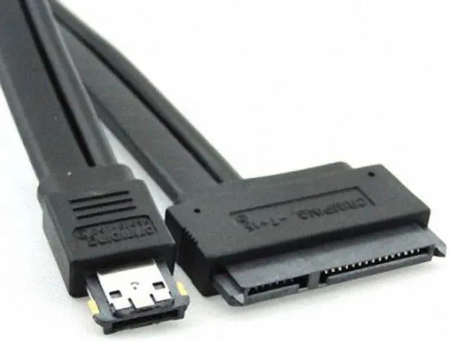 Alt view image 2 of 7 - KAIBOXIXI 50cm Dual Power 12V and 5V eSATAp Power ESATA USB 2.0 combo to 22Pin SATA cable for 2.5" 3.5" Hard Disk Drive