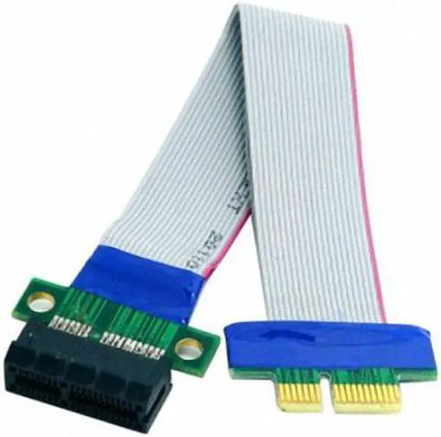 Alt view image 6 of 7 - Chenyang Cable PCI-E Express 1X Slot Riser Card Extender Extension Ribbon Flex Relocate Cable 20cm