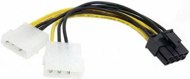 Alt view image 6 of 7 - Chenyang Cable Dual Molex 4pin IDE to 8 Pin PCI-E Power Lead Cable for Asus MSI VGA Video Graphic Card