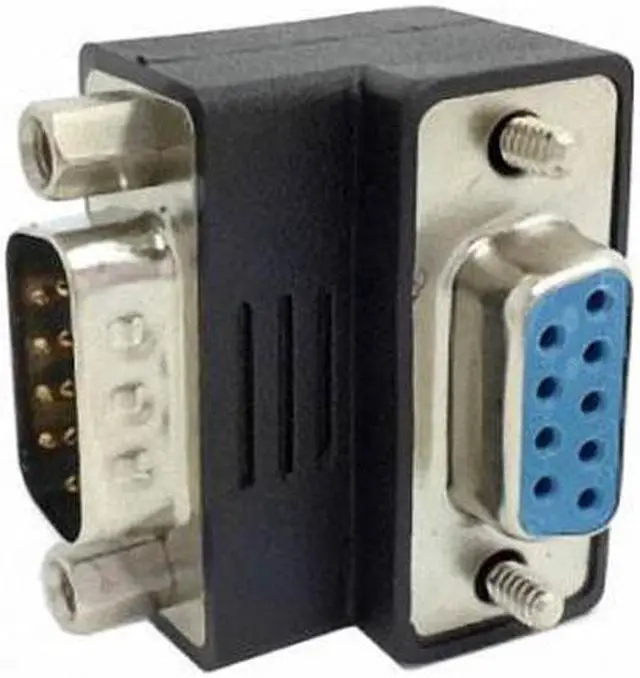Alt view image 4 of 7 - Jimier Cable D-Sub RS232 9Pin Male to Female Down Angled 90 Degree Extension Adapter