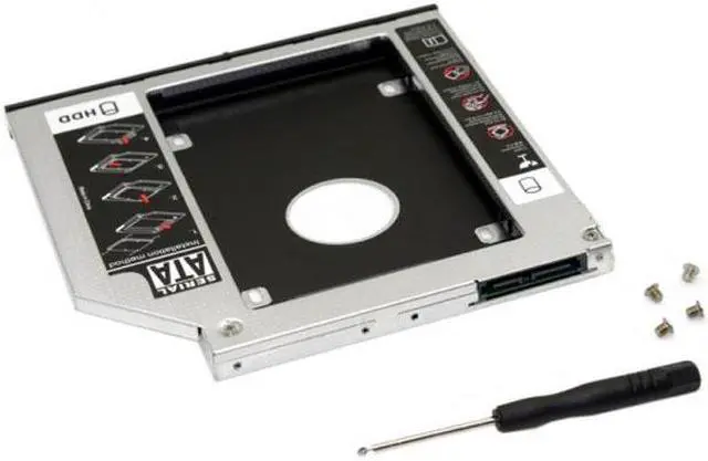 Alt view image 5 of 7 - CYSM SATA 22pin HDD HD Hard Disk Drive Caddy Case for 9.5mm Universal Laptop CD / DVD-ROM Optical Bay