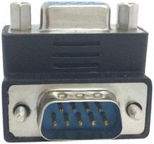 Alt view image 2 of 7 - Chenyang DB-001-DN Down Right Angled 270 degree RS232 D-Sub 9Pin Male screw type To Female Nut type extension Adapter
