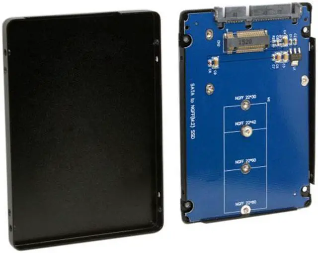 Alt view image 6 of 7 - Chenyang Cable B+M Key Socket 2 M.2 NGFF (SATA) SSD to 2.5 SATA Adapter Card Adapter with Black Metal Case