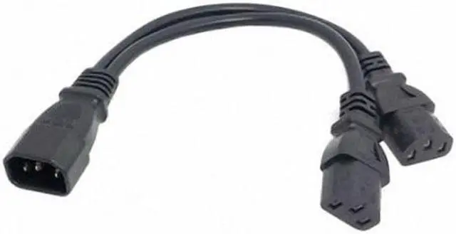 Alt view image 6 of 7 - Chenyang Cable Single C14 to Dual C13 5-13R Short Power Y Type Splitter Adapter Cable Cord