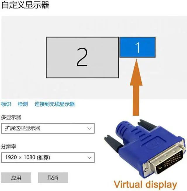 Alt view image 3 of 7 - Jimier Cable CY Virtual Display Adapter DVI DDC EDID Dummy Plug Headless Ghost Display Emulator 2560x1600p@60Hz