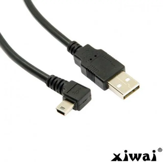 Alt view image 2 of 4 - Xiwai Mini USB B Type 5pin Male Right Angled 90 Degree to USB 2.0 Male Data Cable 6ft 1.8m