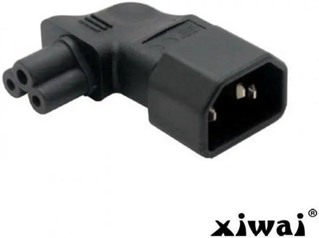 Main image of Xiwai IEC 90 Degree Adapter 3 Poles Male C14 to Micky C5 Right Angled Extension Power Adapter