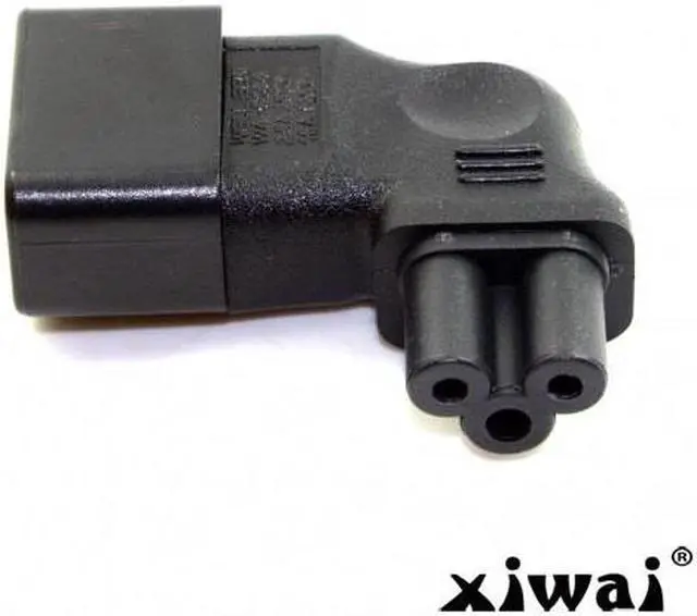 Alt view image 2 of 3 - Xiwai IEC 90 Degree Adapter 3 Poles Male C14 to Micky C5 Right Angled Extension Power Adapter