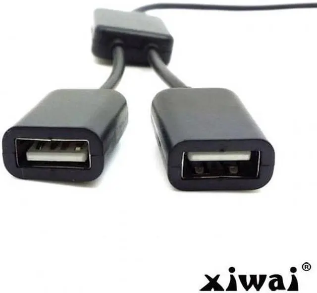 Alt view image 3 of 5 - Xiwai Black USB 2.0 Dual Ports Hub Cable Bus power For Laptop Macbook Notebook PC & Mouse & Flash Disk