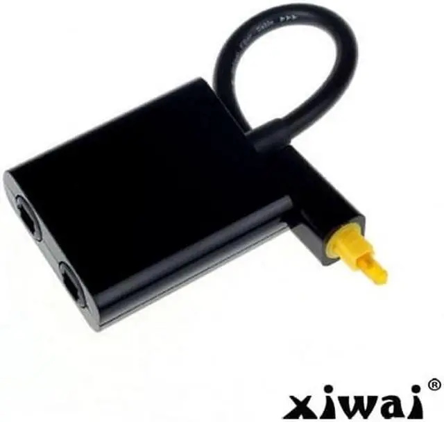 Alt view image 2 of 4 - Xiwai Dual Port Toslink Digital Optical Audio Splitter Adapter Fiber Optic Audio Cable 1 In 2 Out Black