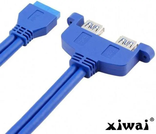 Alt view image 4 of 4 - Xiwai Internal 2Pin USB 3.0 Female Mount panel to Motherboard 20pin cable with PCI bracket