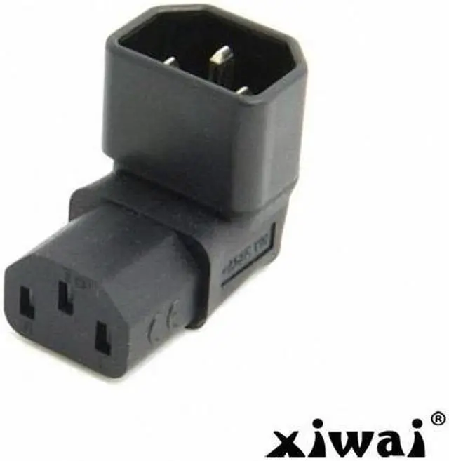 Alt view image 2 of 5 - Xiwai IEC Male C14 to Down Right Angled 90 Degree IEC Female C13 Power Extension Adapter